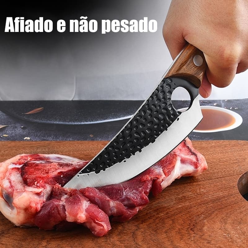 Faca churrasco Artesanal Personalizada Afiada aço inox cirúrgico com bainha em couro legítimo
