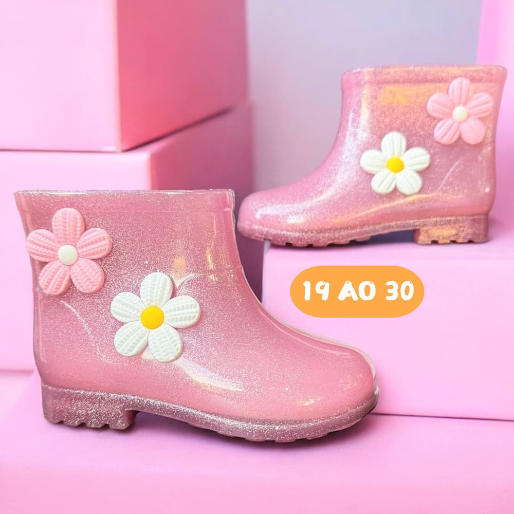 Galocha Infantil Menina Feminina Bota Criança Leve Confortável Maria Fiore