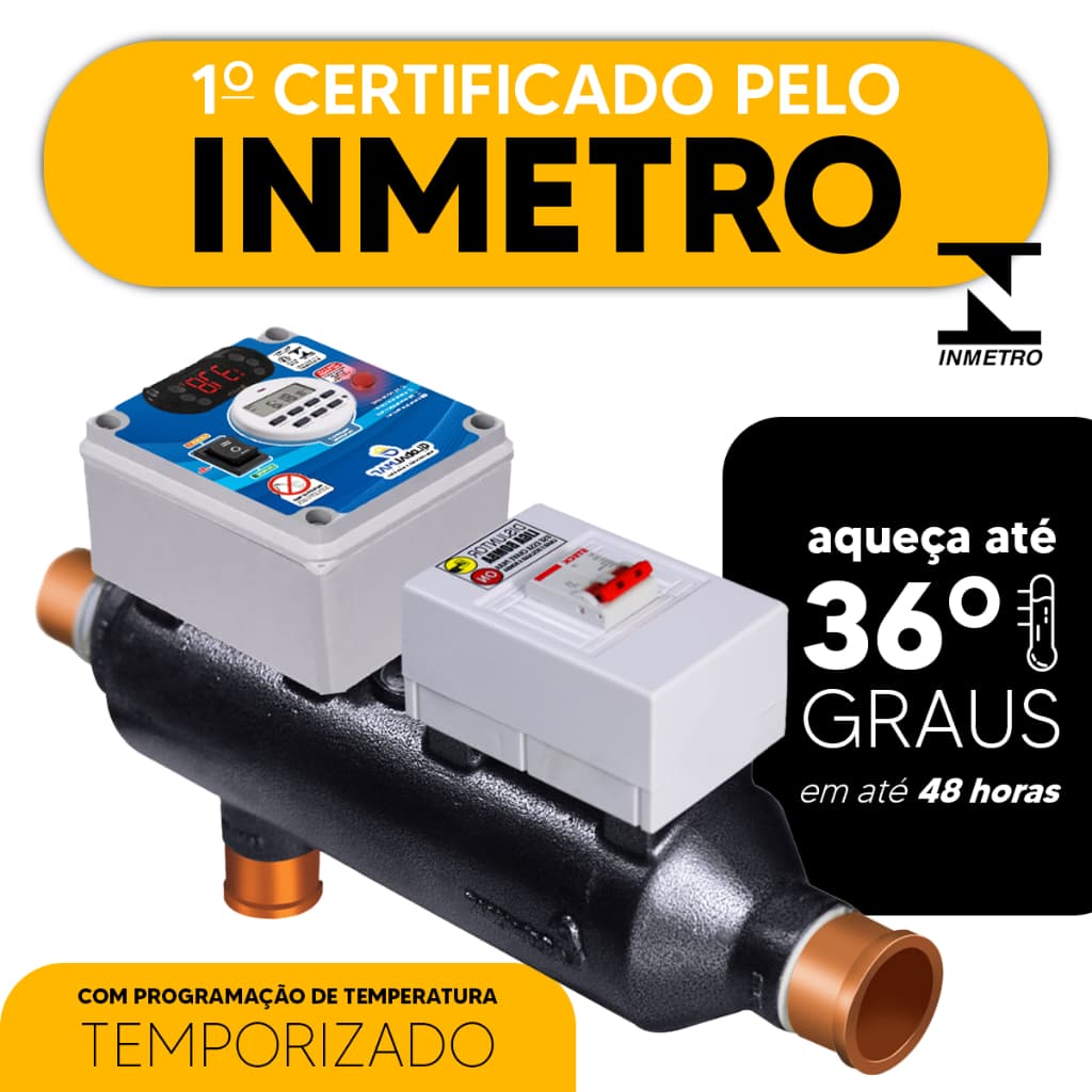 AQUECEDOR ELÉTRICO PARA PISCINA G-40 TEMPORIZADO AUTO TRIFASICO 10KW 380V