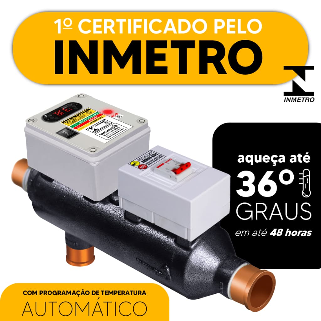 AQUECEDOR ELÉTRICO PARA PISCINAS AUTOMÁTICO GLOBALMAR 60 MIL LITROS TRIFÁSICO