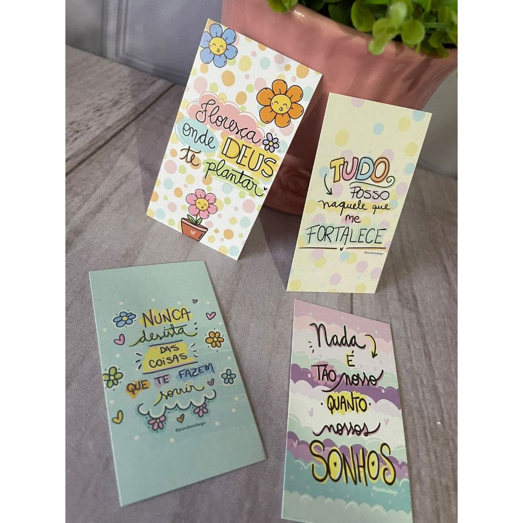 Kit 50 Cartões Motivacionais - Cards Motivacionais - Cartões Carinhosos