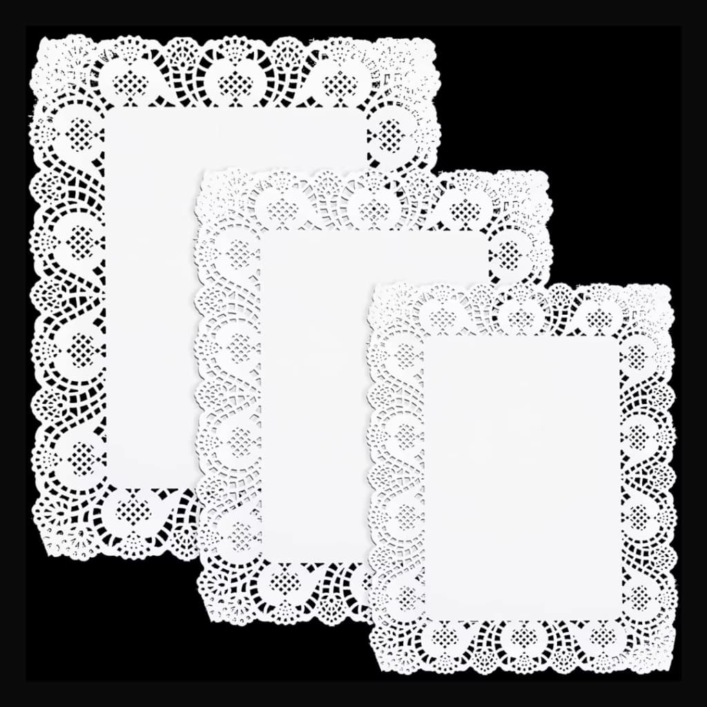 Kit 100 Toalha Rendada De Papel Retangular Decorações de Festas e Casamento