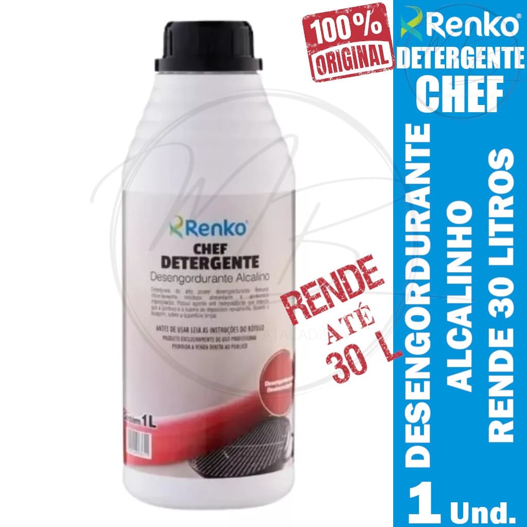 Chef Detergente Desengordurante Alcalino Concentrado 1 Litro - Renko