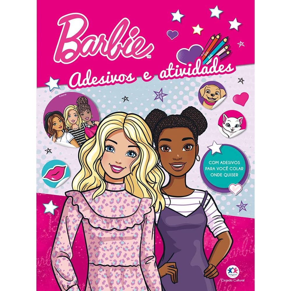 Barbie livro de Adesivos e atividades e pintura