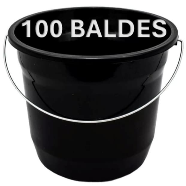 Kit 100 Baldes De Limpeza 5 Litros Com Alça De Ferro Reforçado