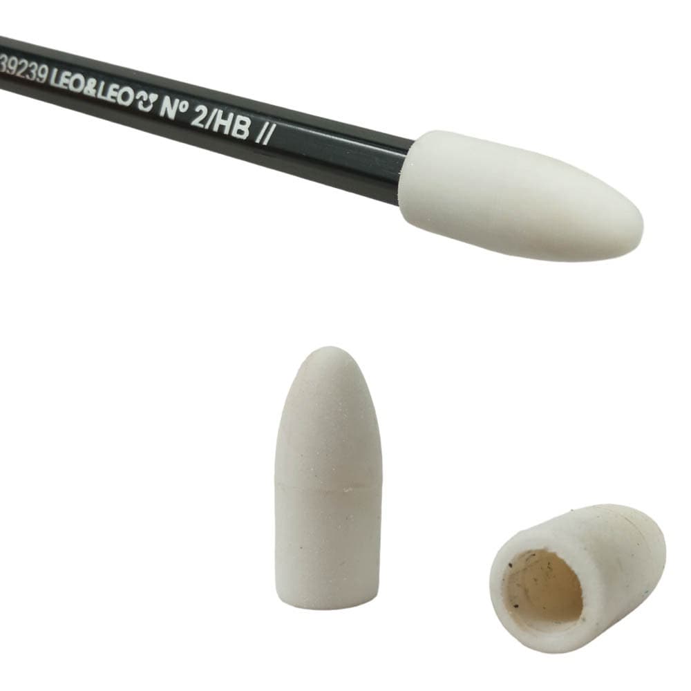 Borracha Ponteira Branca Kit com 10, 20 e 48 unidades Lapis