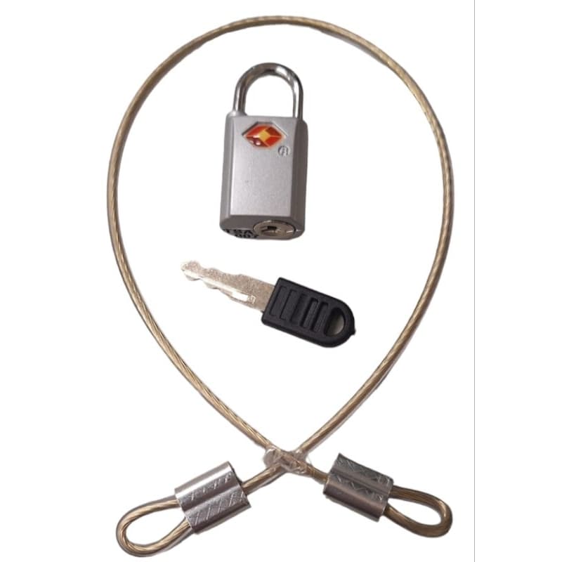 Cadeado TSA  com chave + Lacre Malas em aço