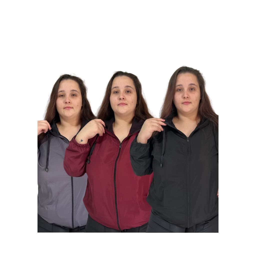 Jaqueta Agasalho Corta Vento Plus Size G1, G2 e G3 Impermeável com Capuz