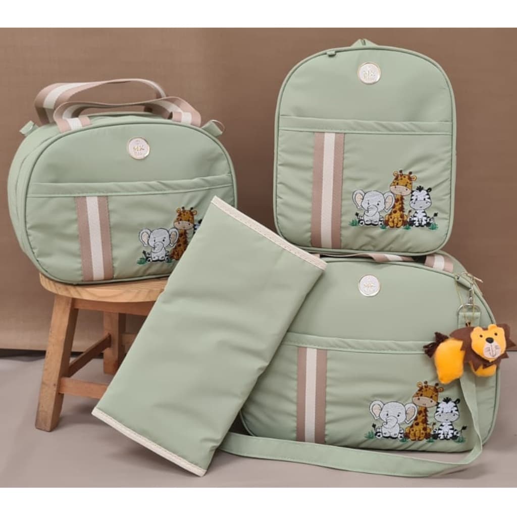 bolsa maternidade em safari com mochila e trocador