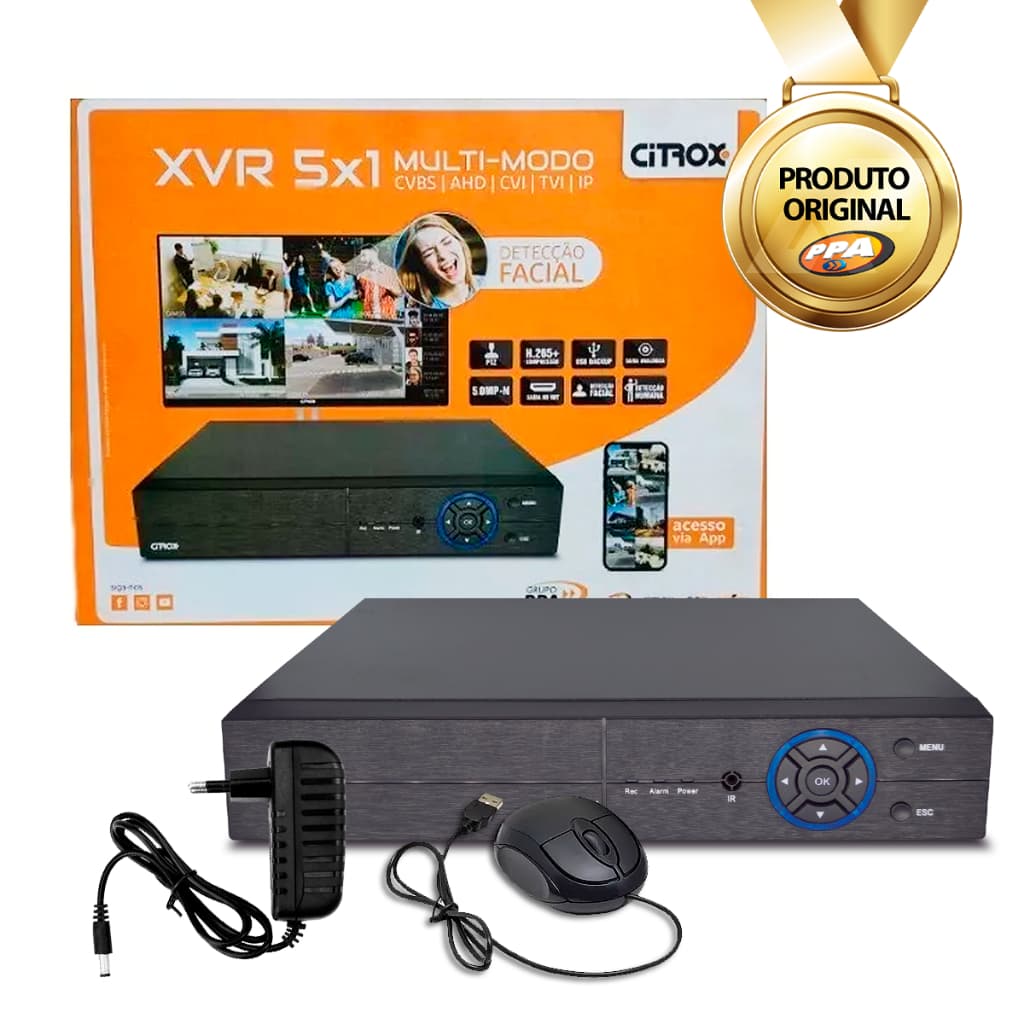Gravador Digital Xvr 8 Canais C/ Reconhecimento Facial DVR PPA