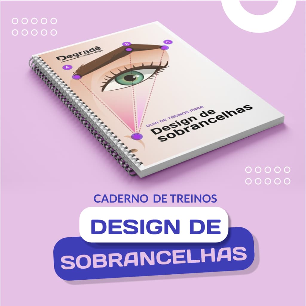 Apostila IMPRESSA Caderno de Treino para Design de Sobrancelhas - Guia de Treinos