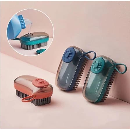 Escova de Limpeza Lavar Roupas sapato Louças Tênis Estofado C/ Recipiente Dispenser P/ Sabão Detergente