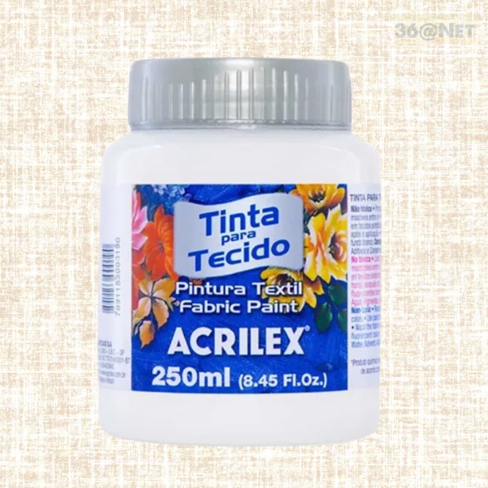 Tinta de Tecido Acrilex Fosca Branca 250ml