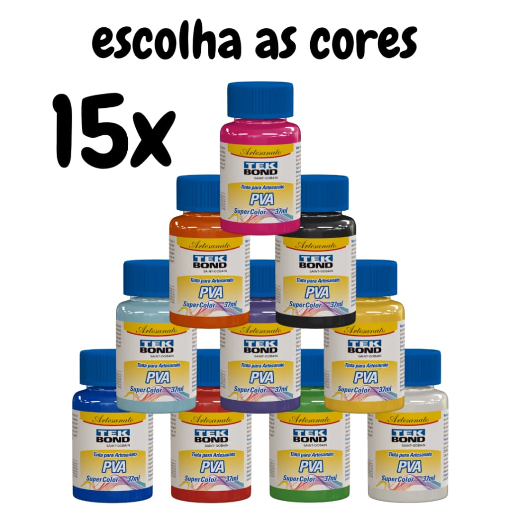 15x Tintas Pva Fosca P/ Artesanato 37ml (escolha as cores)