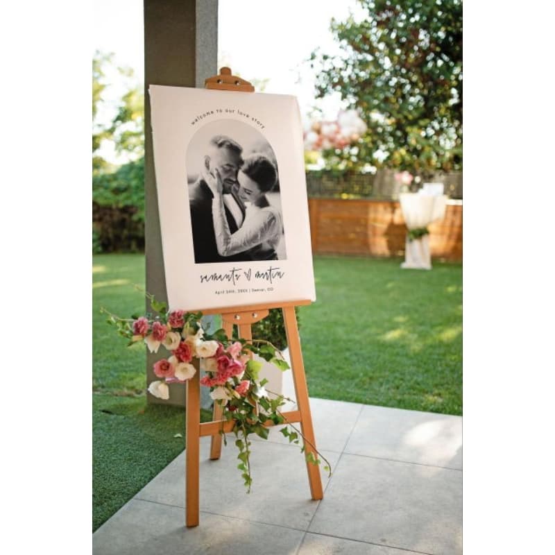 Quadro Placa Recepção Casamento Foto Do Casal Nomes E Data