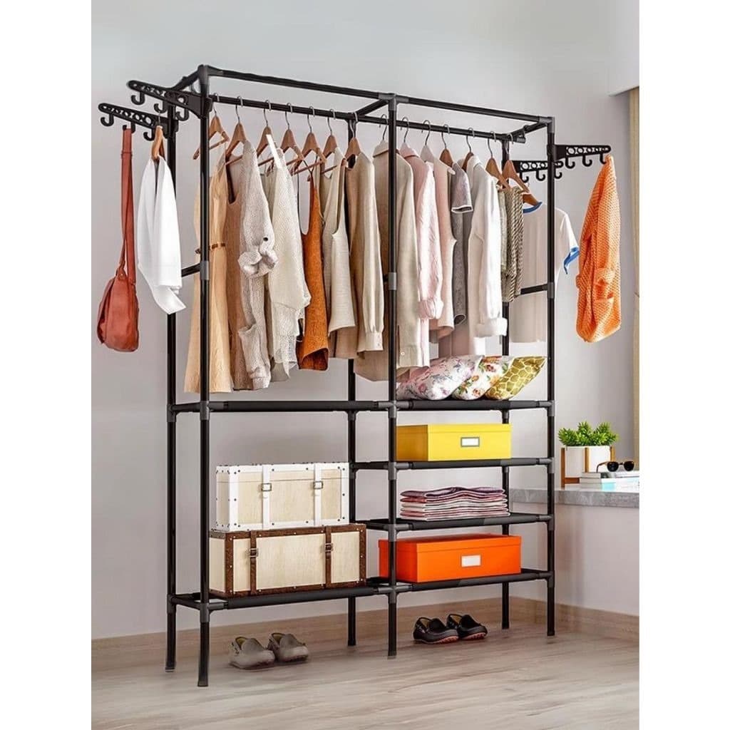 Guarda Roupa Portátil Desmontável Arara Organizador Multifuncional