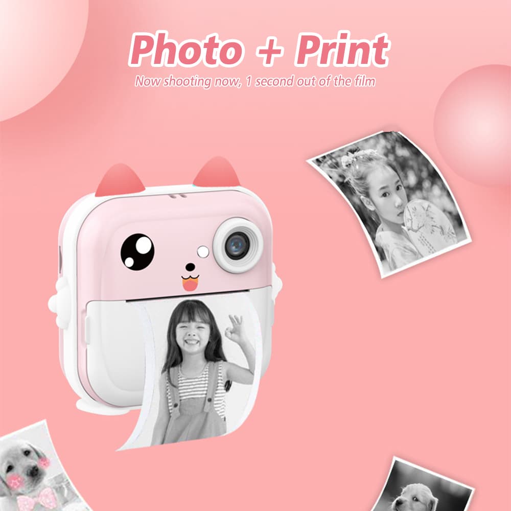 Câmera De Impressão Instantânea Para Crianças Vídeo Fotografia Digital Fotográfica Toy Mini Impressora Térmica Boy Girls