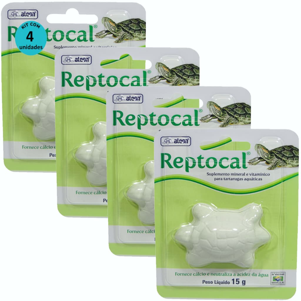 Alcon Reptocal 15g Kit Com 4 Para Répteis Tartaruga Aquática