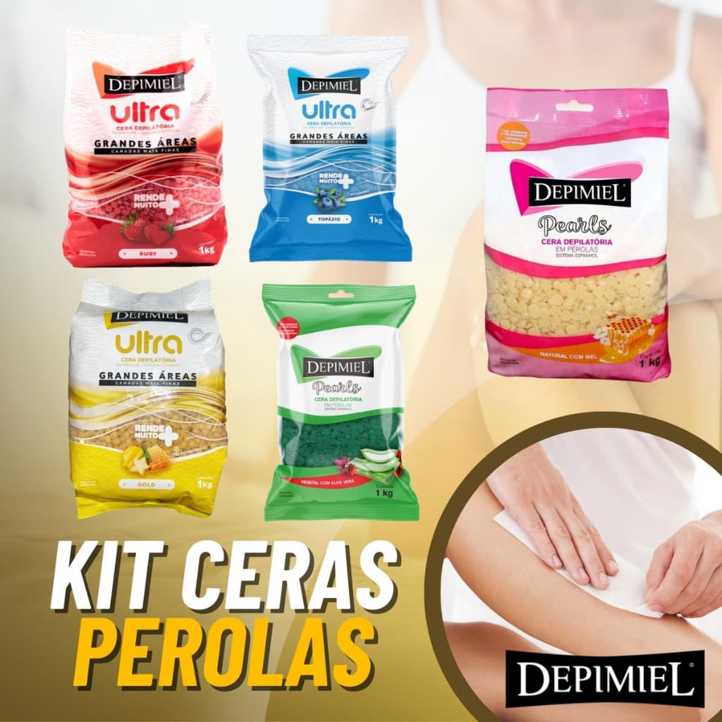Cera Depilatória Depimiel Em Pérolas Pearls 1kg e 500g Cera Para Depilação