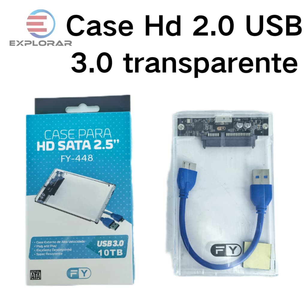 Case Para Hd Externo 2.5 Usb 3.0 Para Notebook Transparente - Pc Notebook Ps4 Xbox