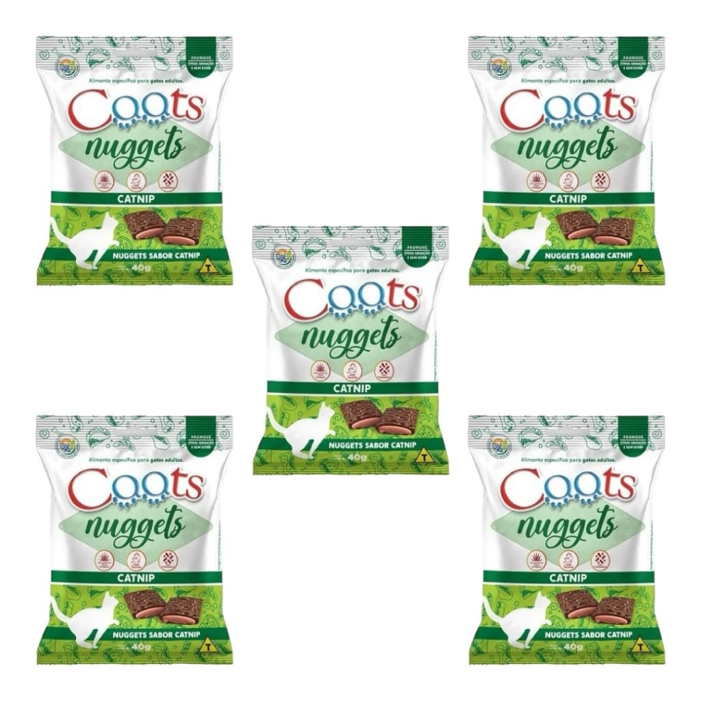 Kit com 05 Caats Catnip Nuggets: O Melhor Petisco Para Seu Pet