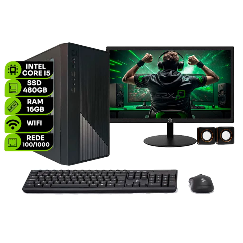 Computador Completo Intel I7 16gb Ssd 480gb Monitor 19