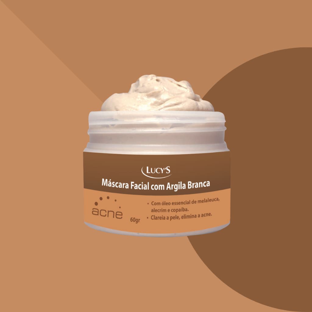 Máscara de Argila Branca Anti-acne e Oleosidade