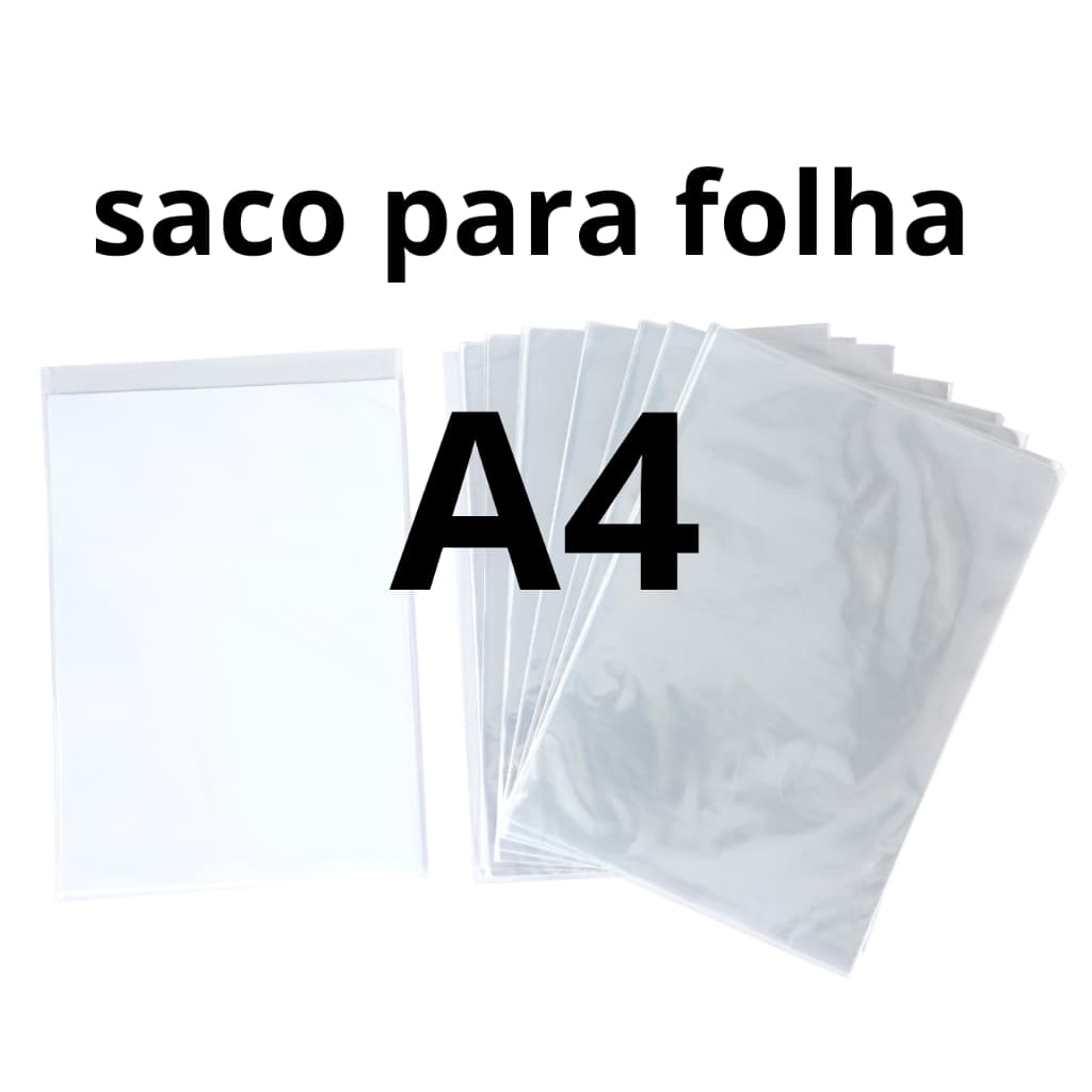 250 saquinho A4 22x32cm para folha de papel sulfite plástico transparente pp