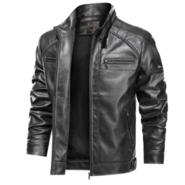 Jaqueta Couro Motoqueiro Moderna Casaco Resiste Água Vento