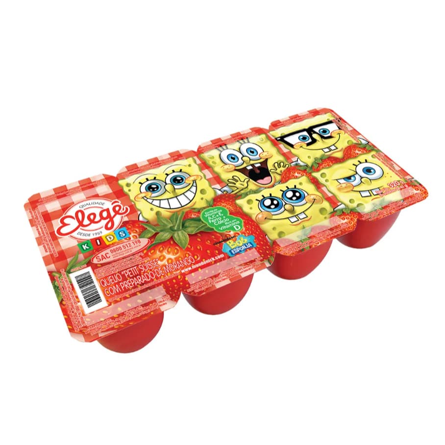 Danoninho morango bob esponja 1 bandeja