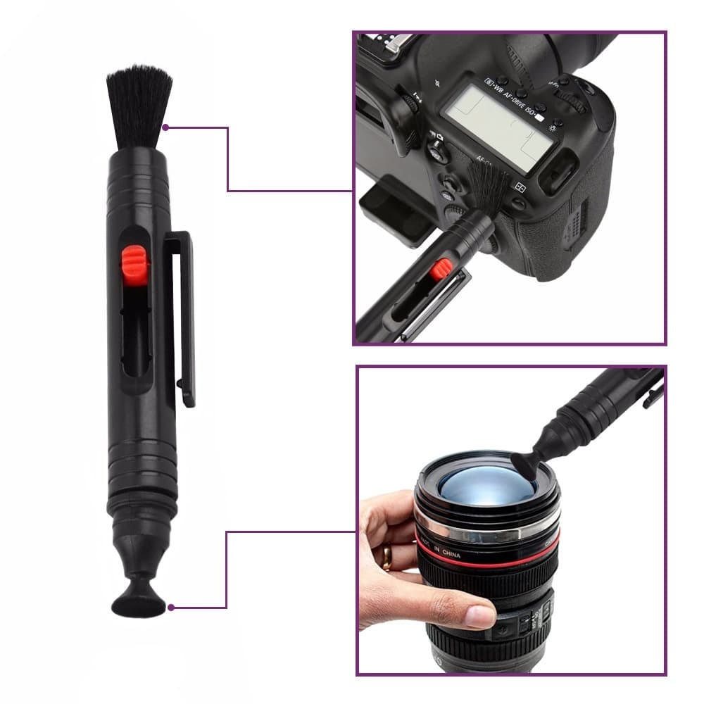 Caneta de Limpeza Lenspen c/ Pincel Retrátil e Ponteira de Camurça p/ Limpeza de Lentes e Câmeras