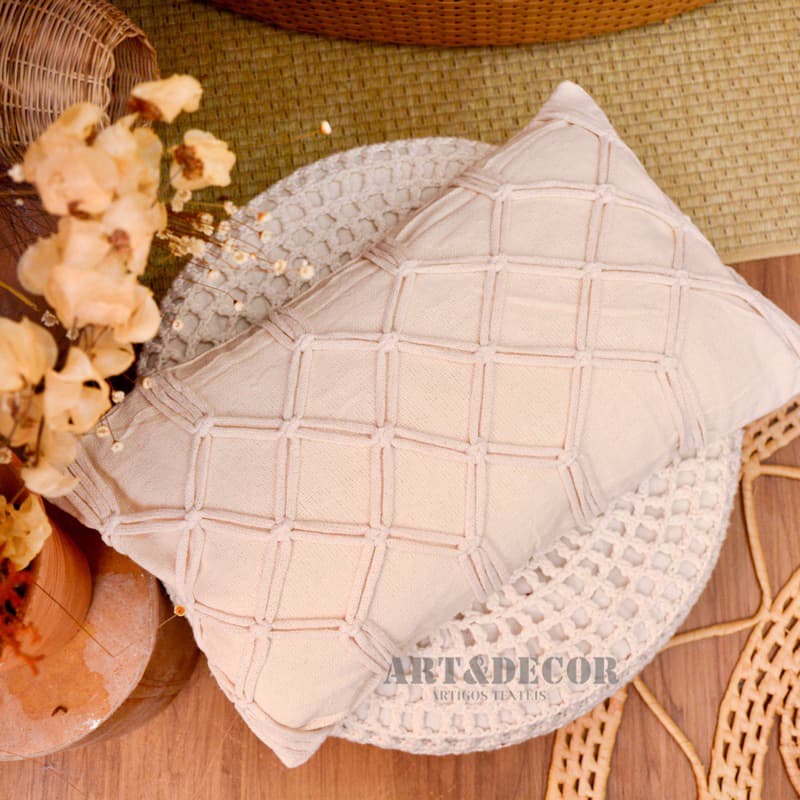 Baguete Almofada Capa 3 Nós 100% Algodão