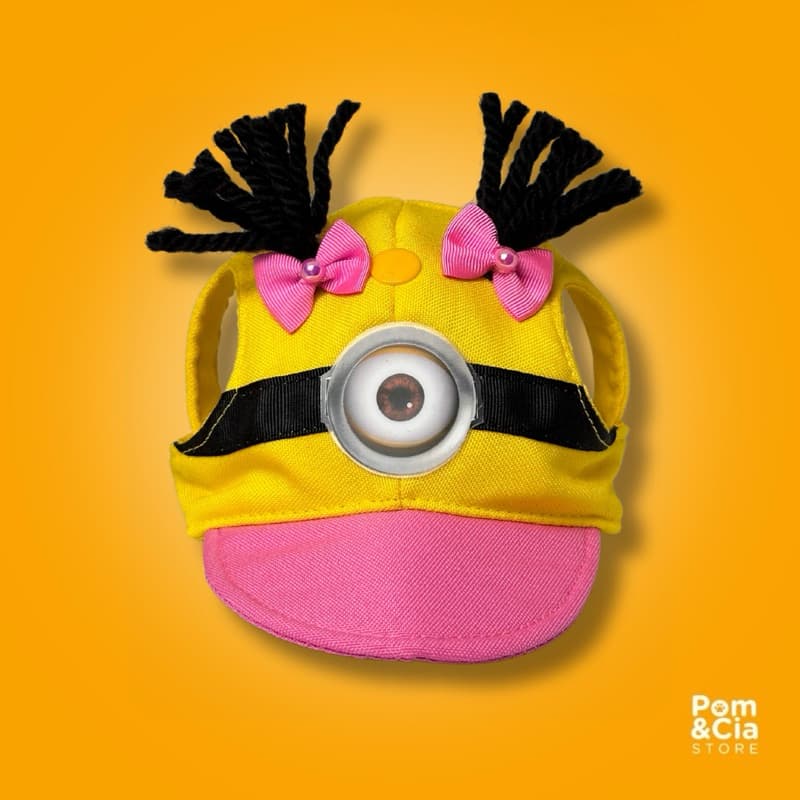 Boné pet minions rosa