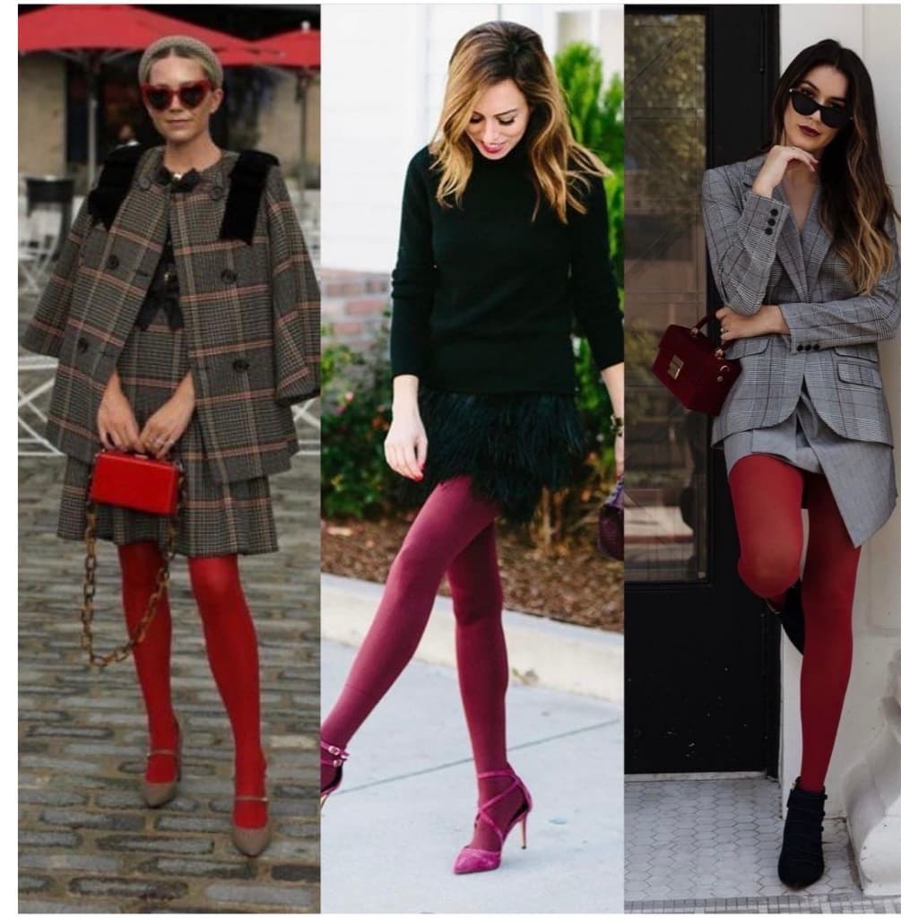 Meia Calça Fina Adulto FIO 40 Vermalho De Vinho Natural da moda populares