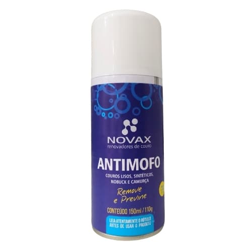Antimofo novax 150ml aerosol, remove e previne mofo, couros lisos, sintetico, camurça e nobuck
