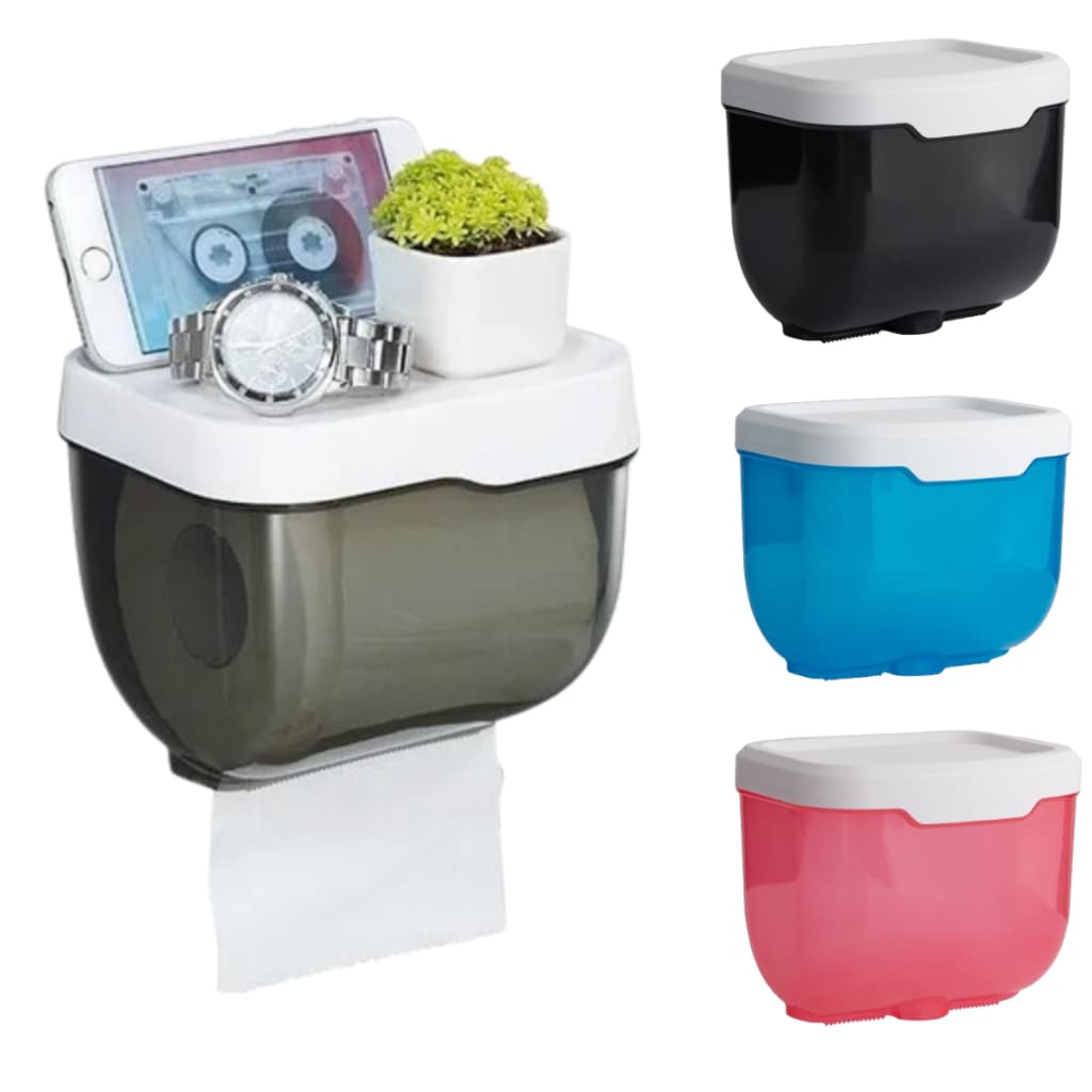 Dispenser Porta Papel Higiénico Sem Furos Para Banheiro 4 Cores