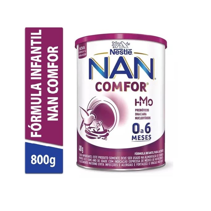 Fórmula Infantil Nestlé NAN Comfor 0 a 6 Meses Lata De 800g