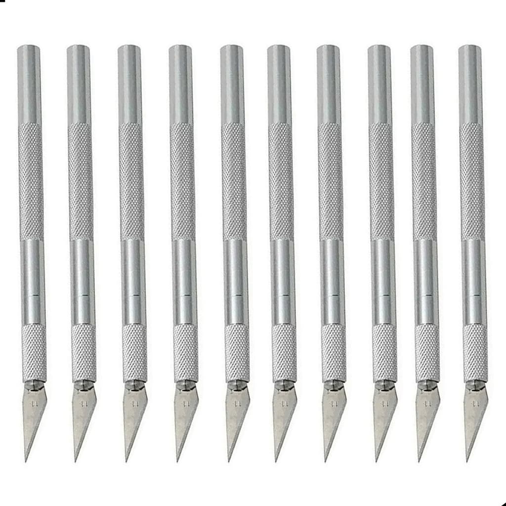 Estilete Precisão Bisturi Kit 10 Pcs + 50 Lâminas