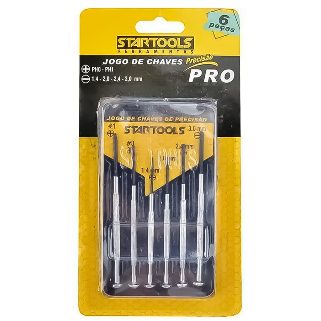 Kit Jogo Chaves De Precisão 6 Peças Estojo Para Manutenção Eletrônico Relógio Celular Profissional