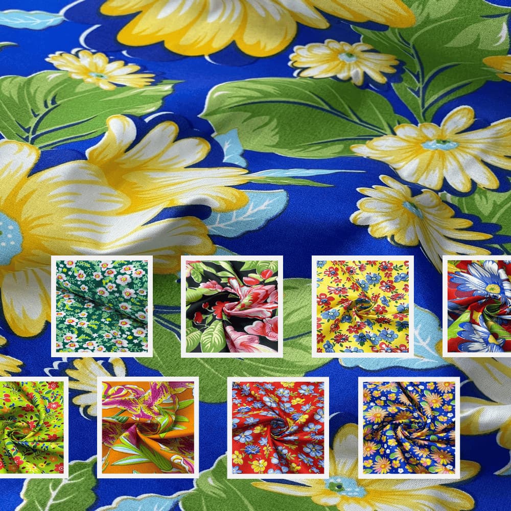 Tecido Chita Chitinha Chitão 1,0 x 1,50 largura - 100% Poliéster - Festa Junina - Floral - Metro