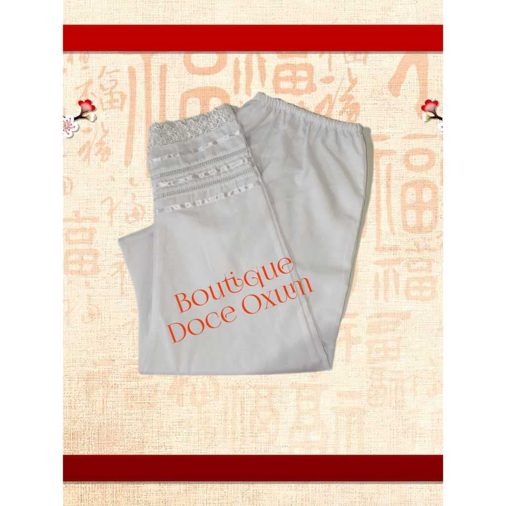 Calçolu Calça Candomblé Umbanda Algodão Guippir Todos Os Tamanhos