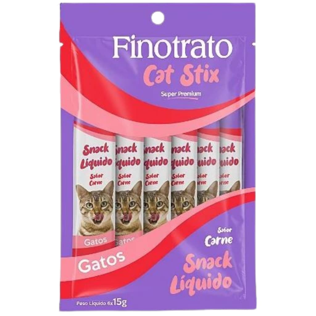 Finotrato Cat Stix Carne, Frango ou Atum Gatos - Pacote 6 x 15g