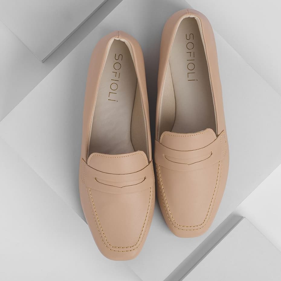 Sapatilha Mocassim Feminina Nude Sapato Sola Baixa Moda Casual Confortável Tendência Lançamento