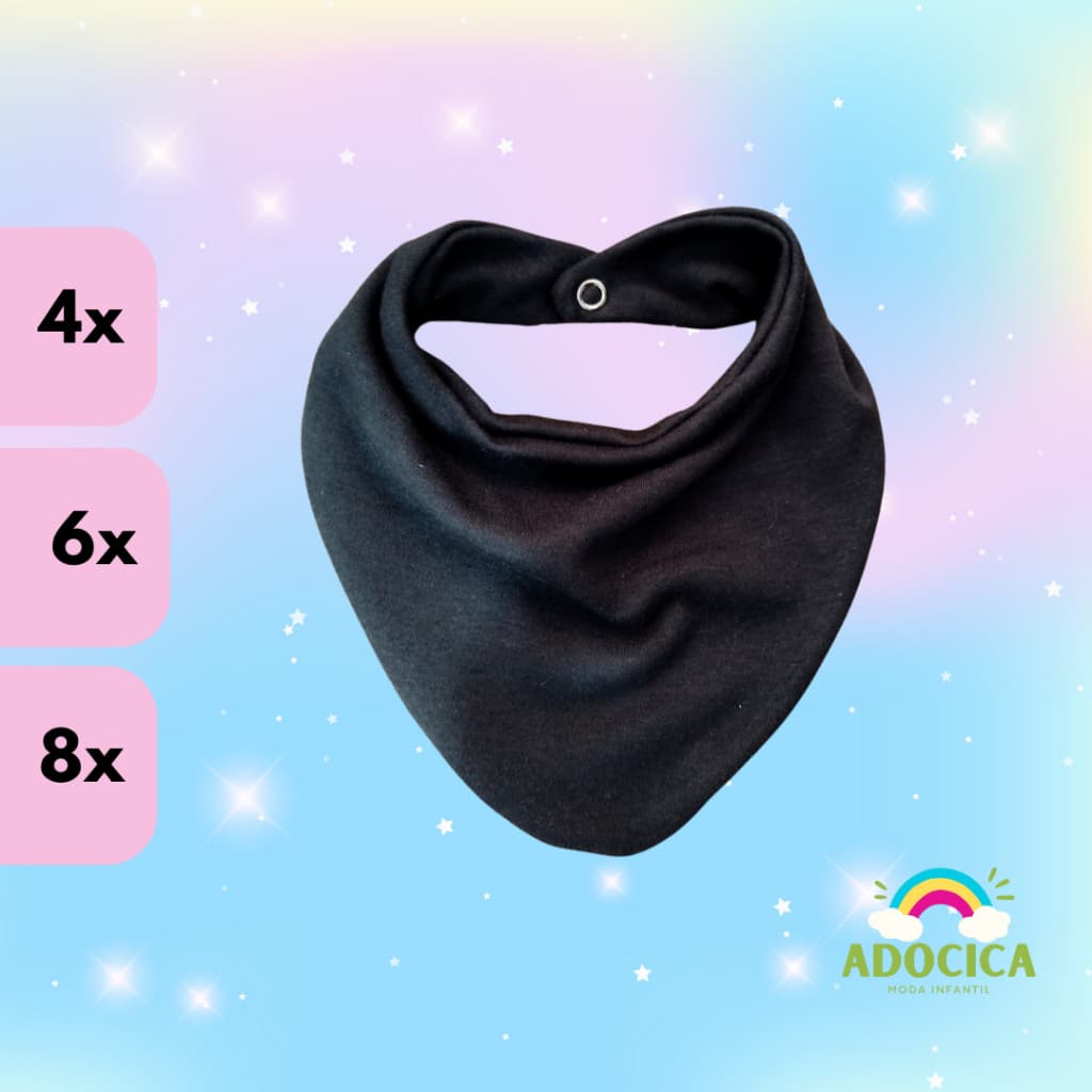 Babador para bebê / Bandana Infantil Preto