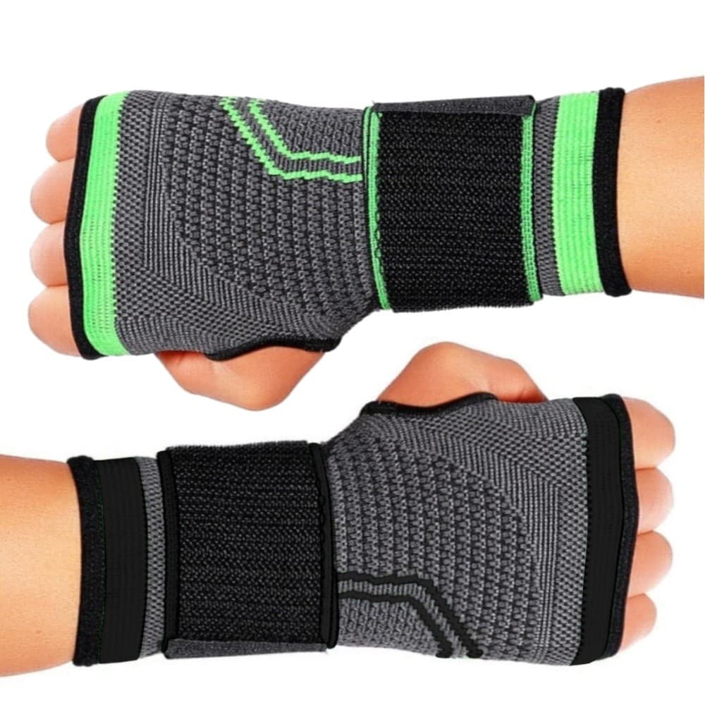 Kit Par De Munhequeira de Compressão Para Pulso Proteção Elástica Ajustável Ortopédica