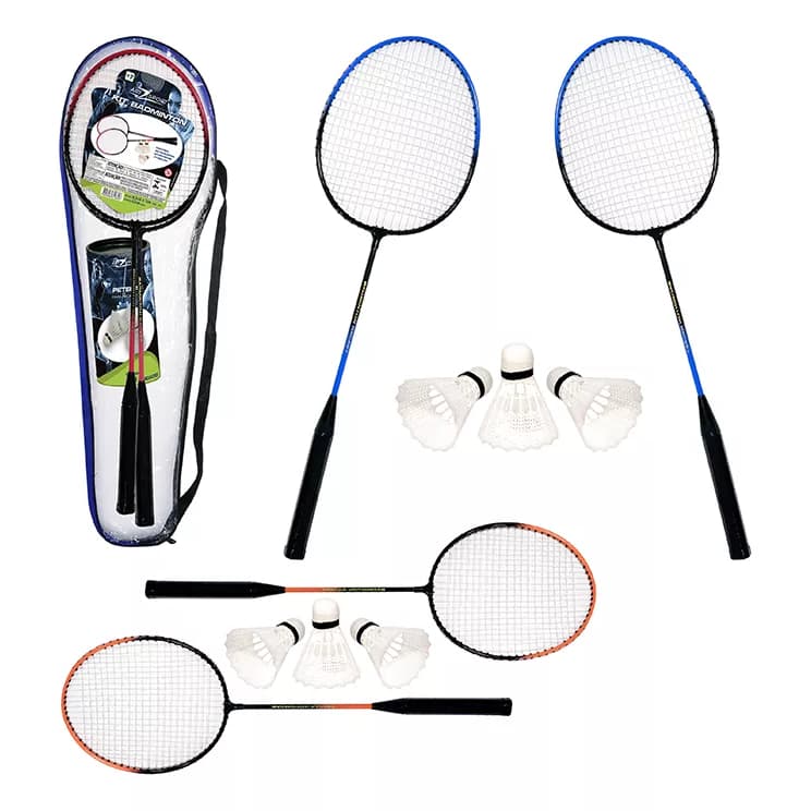 Kit Badminton 2 Raquetes + 3 Petecas + bolsa Completo original