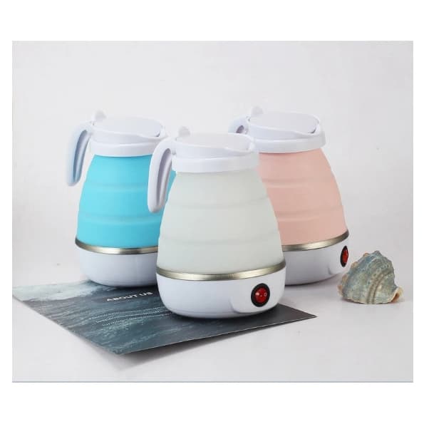 Chaleira Elétrica Retrátil 600ml 110v Silicone Esquentar Leite Café Chá água