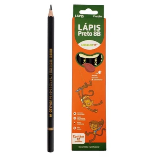 Lápis Preto 8b Técnico Profissional - Caixa C. 12 Unidades