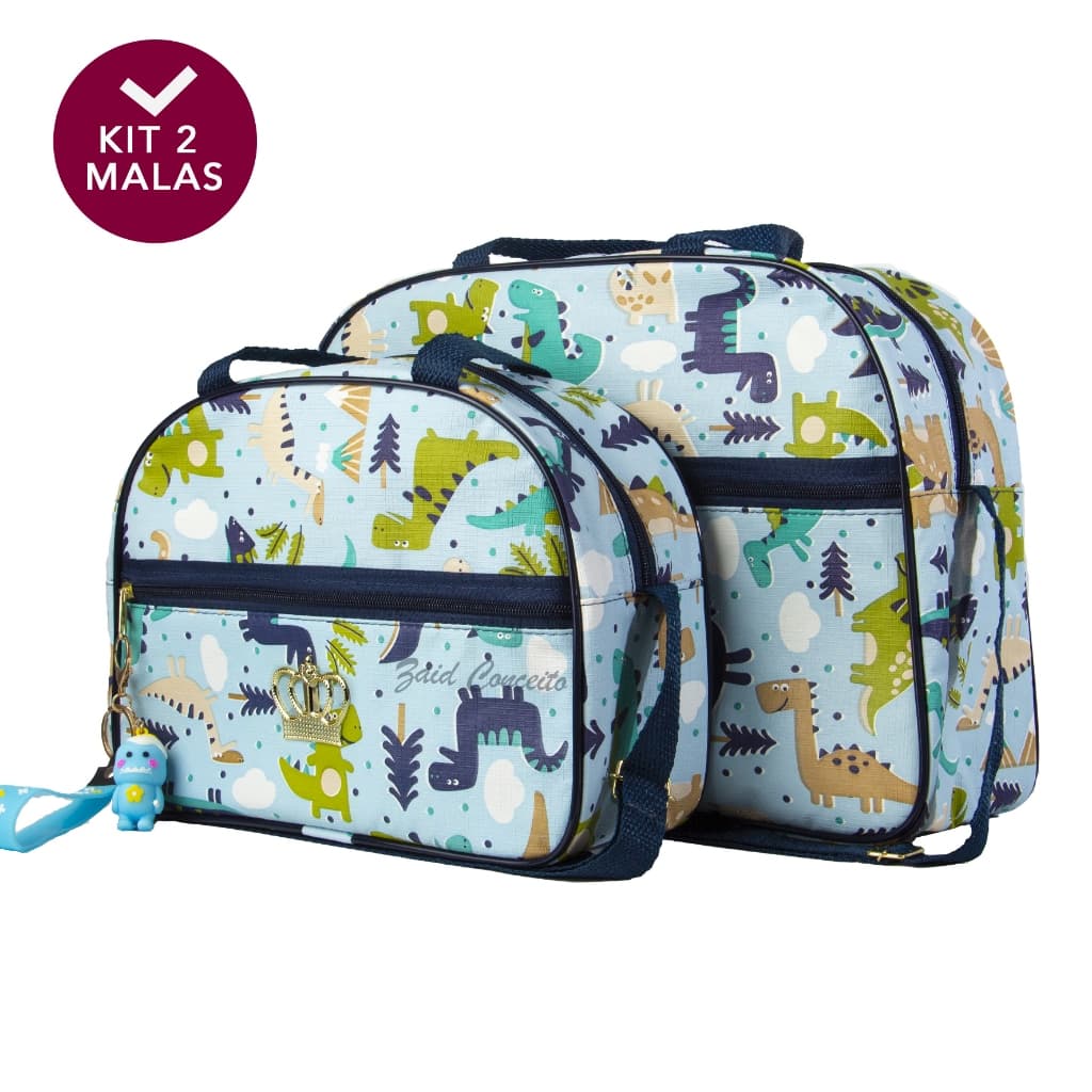 Kit Bolsa Mala Maternidade Menino Mala de Mamãe Bebe Acompanha 2 peças