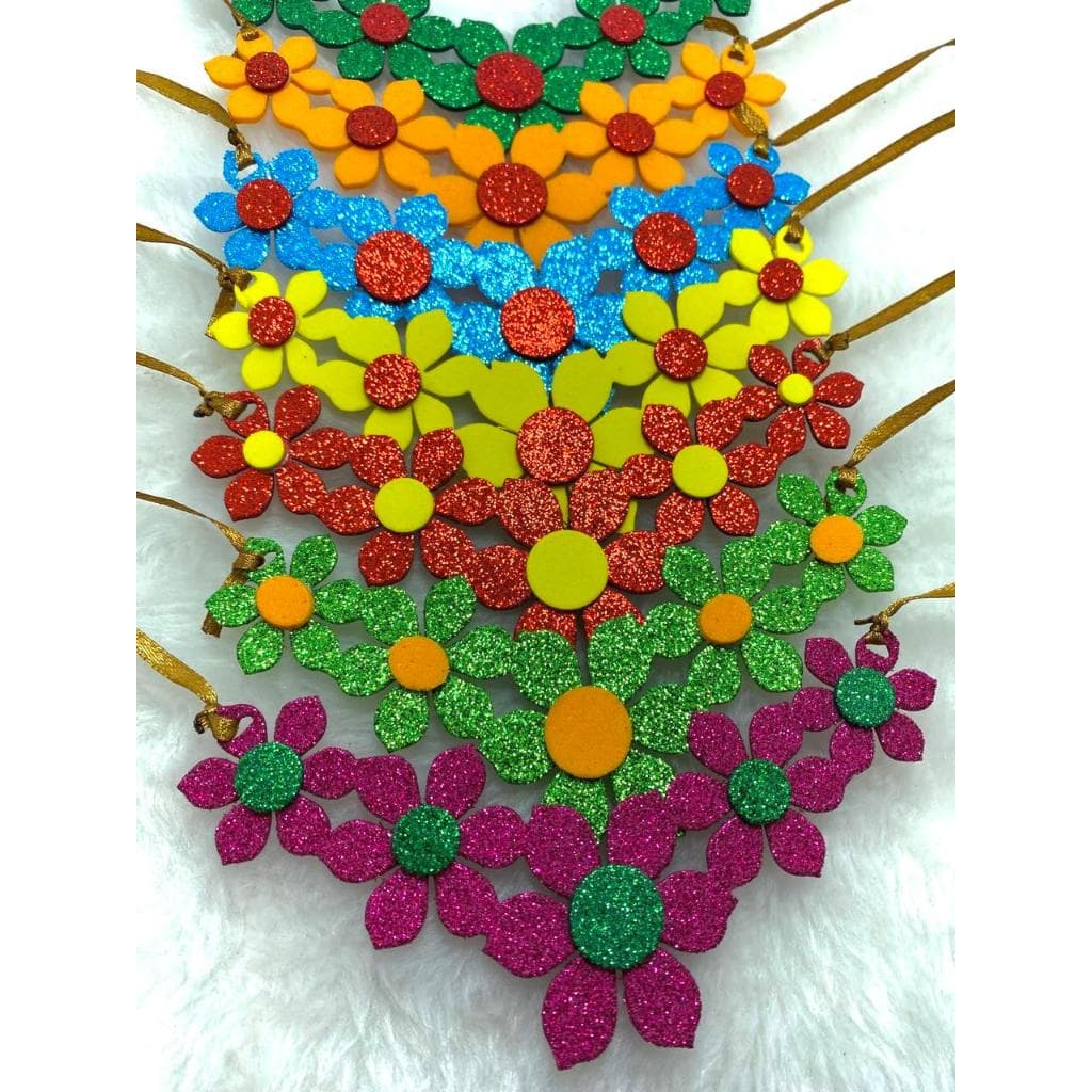 10 Gargantilha Flor Eva Para Pet Fêmea Cães Cachorro Banho e Tosa